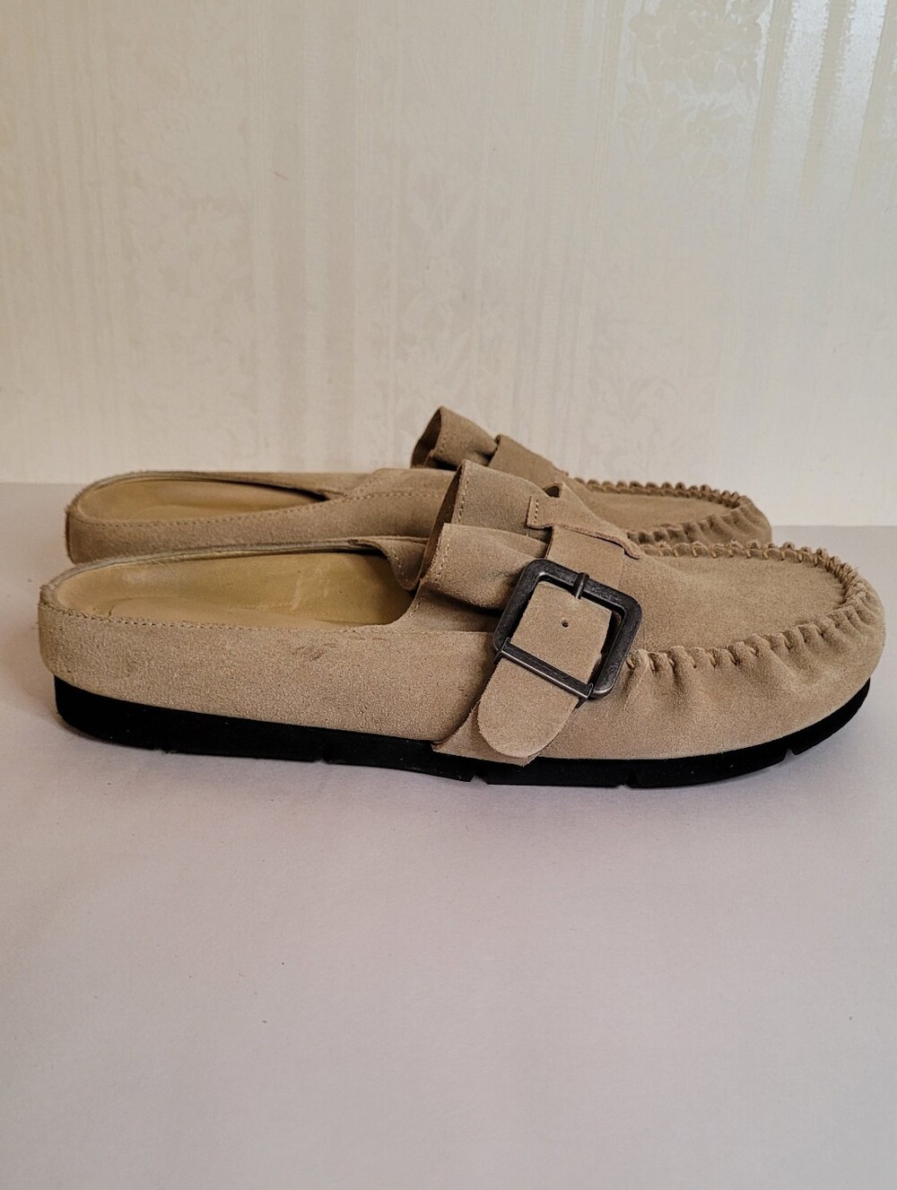 Free People After Riding Mules In Macadamia Suede Size 7.5 - Picture 3 of 10